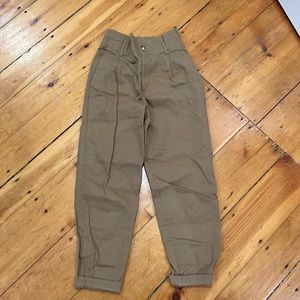 Zara paper bag high wasted pant trouser
